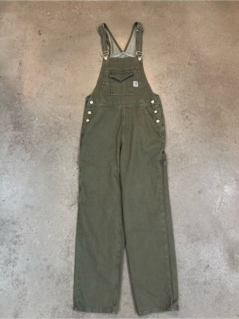 Women's Olive Green Utility Overalls Jumpsuit
